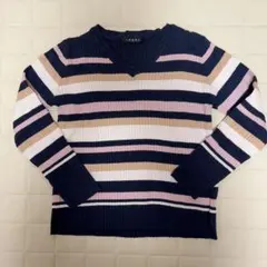 INGNI ストライプ Vネック長袖ニット　マルチボーダー　長袖　ニット