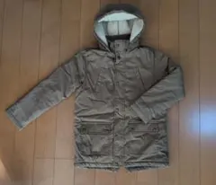 プチバトー　カーキ　フードボア付きコート　サイズ138cm