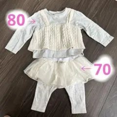 70cm女の子セット売り【淡系♡水色、70〜80cm】