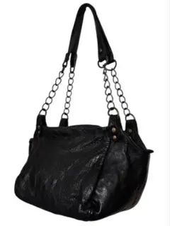 シボ革 シワ加工　チェーンショルダー　Y2K 00s ギミック　グランジ