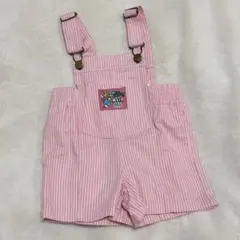 チマジロ　ピンクストライプサロペット ヒッコリー