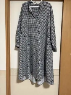 DOG DEPT チェック柄長袖ワンピース F