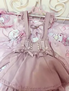 LIZLISA リズリサ ハートバックルサスペンダー付スカパン ピンク