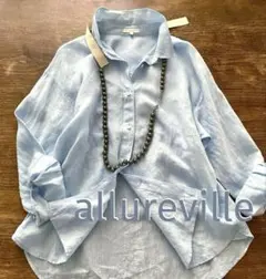 美品allureville アルアバイル　洗えるリネンシャツ　オーバーブラウス2のサムネイル
