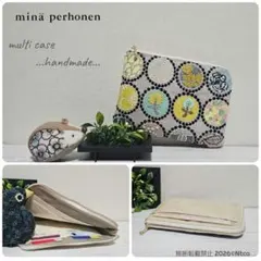 pa.マルチケース ピースアート パッチワーク ベージュ ミナペルホネン ➁のサムネイル