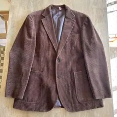 美品★ダーバン★コーデュロイ★秋冬★ダークブラウン★カシミア混★ポケットチーフ付