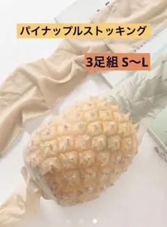 パイナップルストッキング 耐久性 10デニール 3足組 女性用