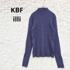​KBF illi イリ リブ ハイネック ニット プチハイネック ネイビー F