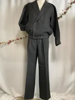 90s 短丈 ダブル セットアップ ピンストライプ 中綿