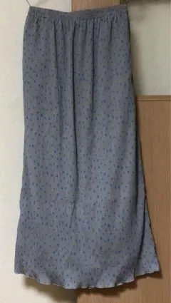 ショコラフィーネローブ　 ロングスカート　ドット　スカート　しわ加工