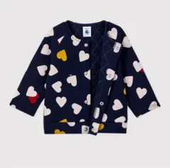 PETIT BATEAU(プチバトー) ハート柄キルティングカーディガン