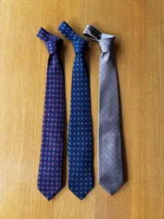 ドット柄ネクタイ3本セット
