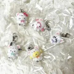 サンリオ めじるしアクセサリー ふわふわスノー ガチャガチャ セミコンプ 5個