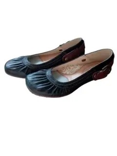 ブラックフラットシューズ イザベラ.コペッティ2Wayカジュアルシューズ