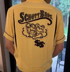 168 Schott ショット ボウリングシャツ バック刺繍 XL アイボリー