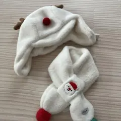 クリスマス 子供用 帽子とマフラーのセット
