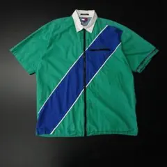 90s インド製 TOMMY JEANS トミージーンズ 半袖シャツ ジッパーのサムネイル