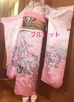 振袖フルセット 型友禅染め  百花繚乱 シダレ桜 成人式 値下げ