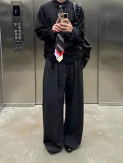 【即日発送】　wide multi button slacks opium