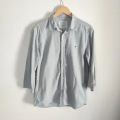 BAYFLOW ライトブルー 麻混シャツ七分袖