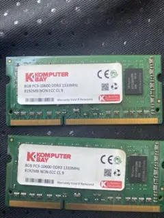 KOMPUTER 8GBx2枚 DDR3 1333MHz メモリ