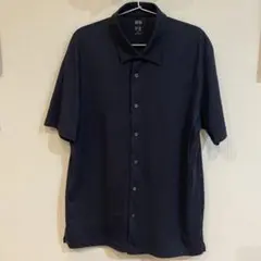 ユニクロ エアリズムシャツ ネイビー