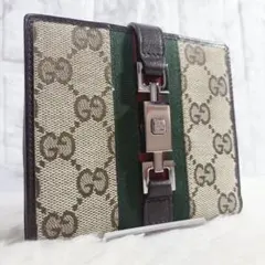 【極美品✨】GUCCI 二つ折り財布 ジャッキー GGキャンバス シェリーラインのサムネイル