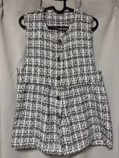 チェック柄ノースリーブベスト