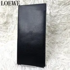 【美品】LOEWE カードケース パスケース 本革 アナグラム ブラック