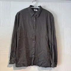 UNIQLO U オリーブ色　長袖　シャツ　M カーキ　羽織り　薄手　ユニクロ