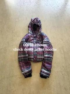 00s チェック　ダウン　y2k シティ　オンブレ　短丈　テック　ユーロ　光沢