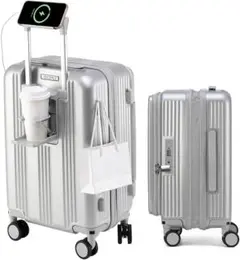 【Mサイズ 4-7泊 70L シルバー）】[SKYFLY] スーツケース 片開き