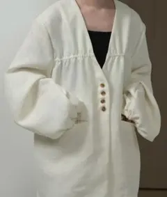 【新品未使用】美品★lawgy ツイードライクノーカラージャケット