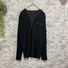 MALE＆co．　ユニセックス　Ⅿサイズ　ブラック　リブ編み　長袖カットソー