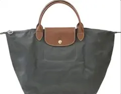 Longchamp チャコールグレー トートバッグ