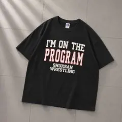 90s USA製 Russell Tシャツ L ブラック カレッジ プリント古着