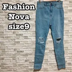 【美品】Fashion Nova スキニーデニム ダメージジーンズ サイズ9
