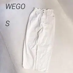 WEGO ウエストフリル　デニムパンツ　マム　ハイウエスト　白