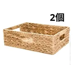 ク*ん様 自然素材バスケット よこ型ハーフ