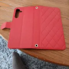 レッド 手帳型ケース カードポケット付き
