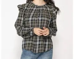 ★最終値下げ・美品★ギャップ　チェック柄長袖ブラウス　レディース　XXSのサムネイル