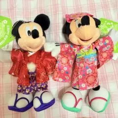 ディズニー　ミッキーミニーセット　ぬいぐるみバッチ