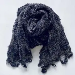 ストール☆ブラック×ゴールドラメ☆ストレッチデザイン★季節の変わり目