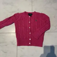 Ralph Lauren ピンク ケーブルカーディガン 3T 100