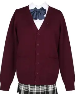 ワインレッド カーディガン