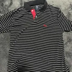 00’s STUSSY ボーダー柄ポロシャツ　半袖　M インド製古着のサムネイル