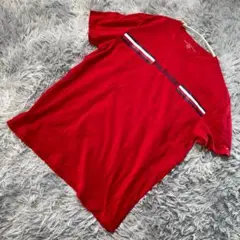 TOMMY HILFIGER 赤Tシャツ メンズL トリコロールロゴ USA風