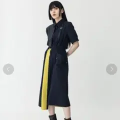 ダブルベルトハーフシャツワンピース NAVY 0
