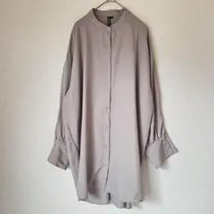 【美品】HK WORKS LONDON ロングシャツ グレー L 長袖