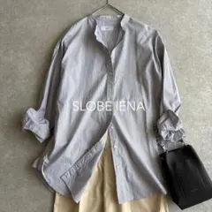 美品＊ IENA スローブイエナ バンドカラー シャツ ストライプ 長袖 羽織りのサムネイル